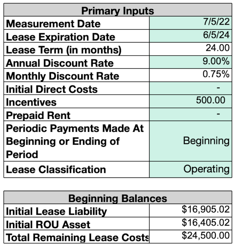 Alice - ROU and Lease Liability Example