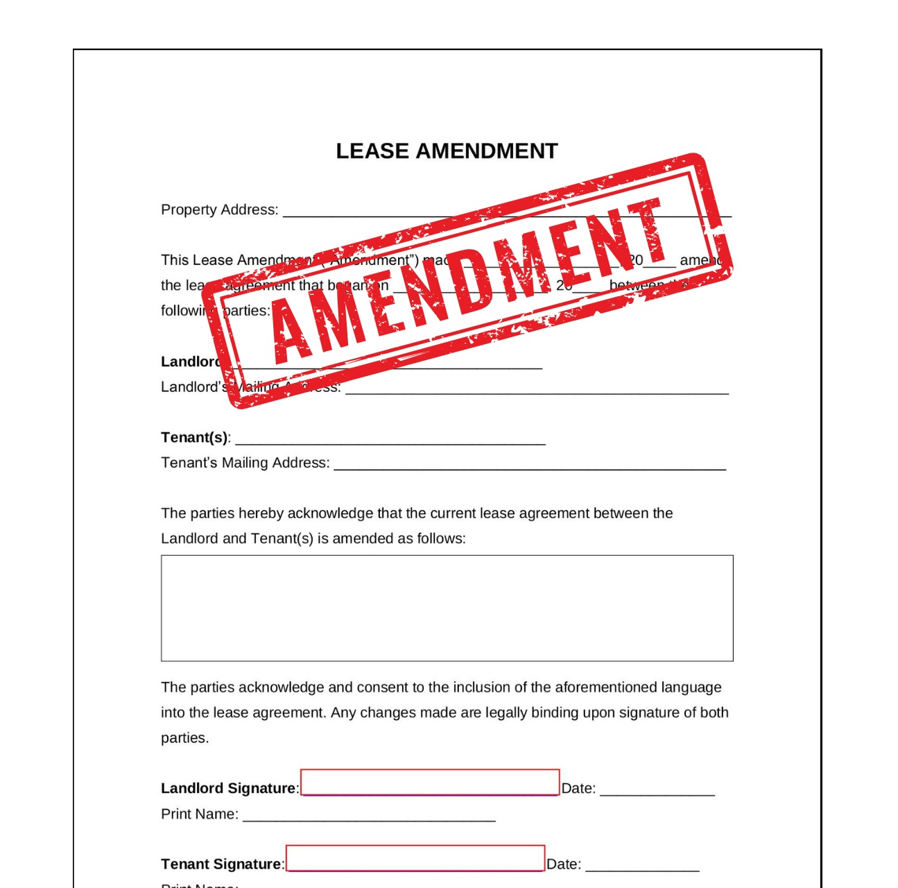 Lease Amendment Services - Document sq